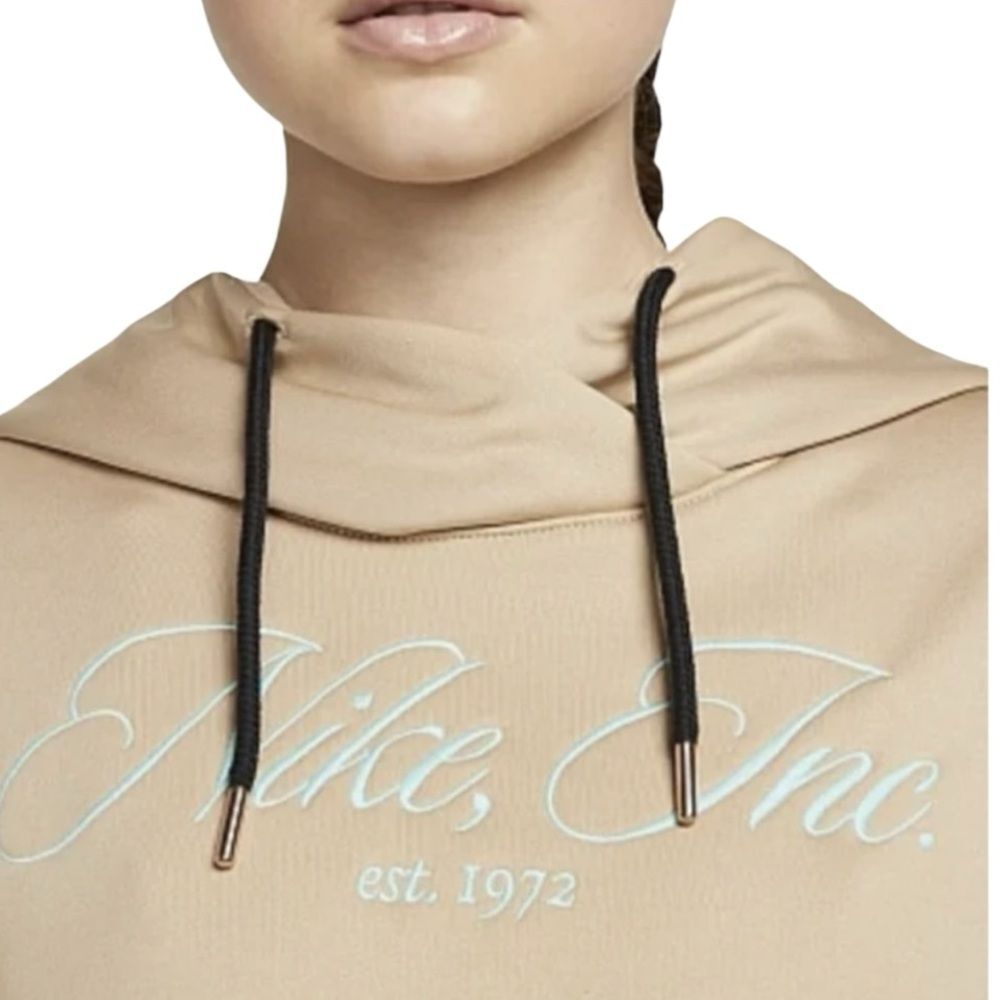 Nike cropped fleece hoodie Oversized beige Size Small - Picture 9 of 16